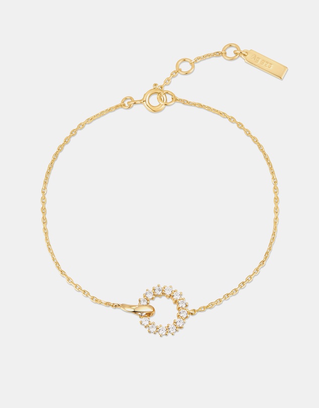 Ania Haie - Gold Interlinked Circles Pave Bracelet