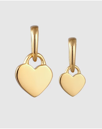 Elli Jewelry - Heart Pendant Set in Gold-Plated 925 Silver
