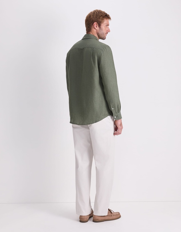 Sportscraft - Long Sleeve Linen Yarn Dyed Shirt