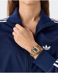 adidas Originals - Digital Two Gold-Tone Animal Print Bracelet Watch