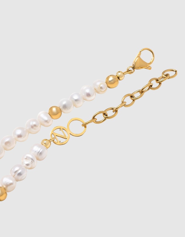 Nialaya Jewellery - Men's Pair of Dice Pearl Choker