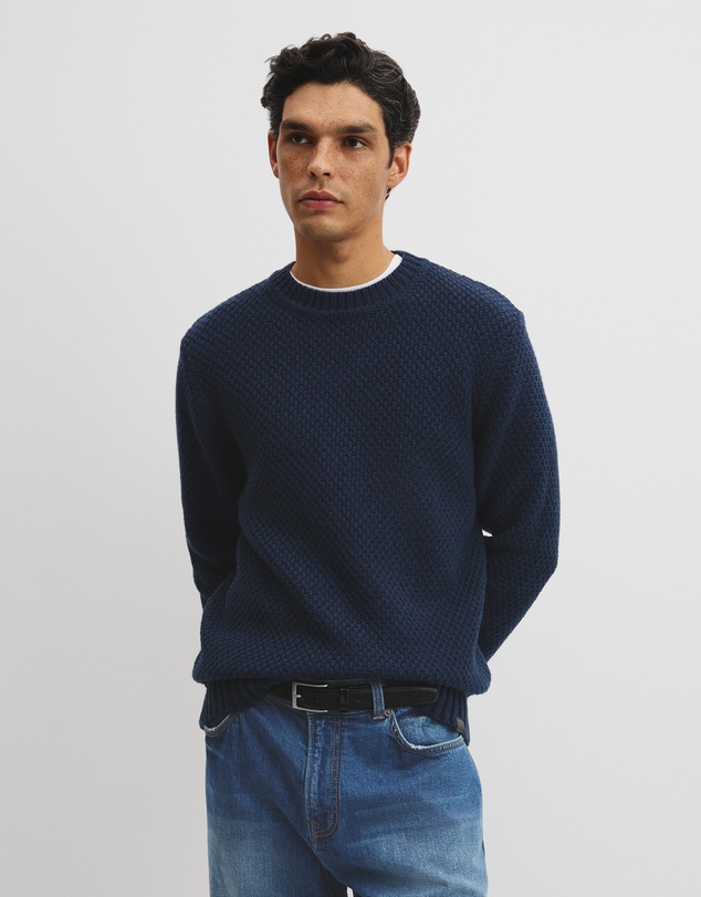 Country Road - Australian Good Earth Cotton Blend Textured Crew Knit