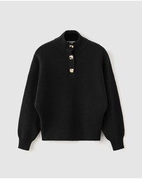 M.N.G - Turtleneck Sweater With Jewel Buttons