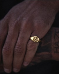 Haze & Glory - ICONIC EXCLUSIVE - Ring Signet Ring Sacred Sun in 925 Sterling Silver Gold Plated