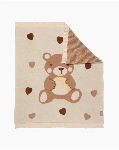 Living Textiles - Fluffly Jacquard Blanket - Cuddly Bear