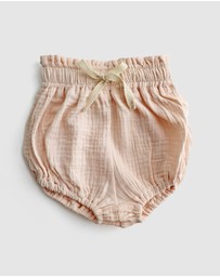 WITH LOVE FOR KIDS - Cotton Muslin Paperbag Shorts - Babies - Kids