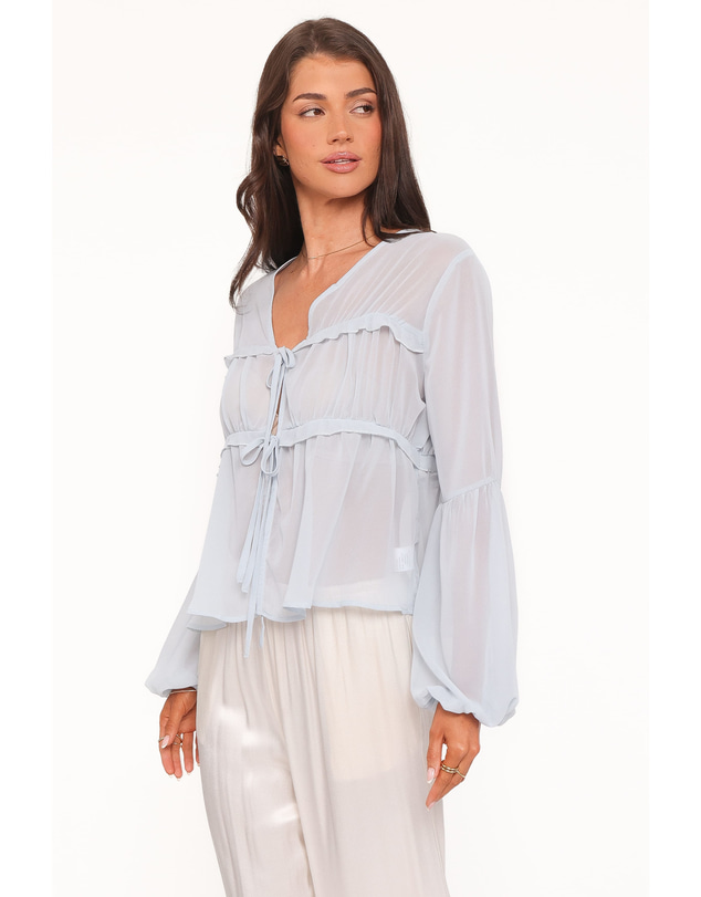 Petal & Pup - Chiaro Sheer Top - Light Blue