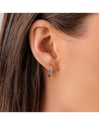 Michael Hill - Hoop Earrings With 0.25 Carat TW Of Diamonds in 10kt White Gold