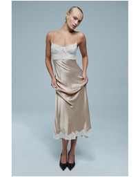 Bardot - Tzariana Satin Lace Midi Dress