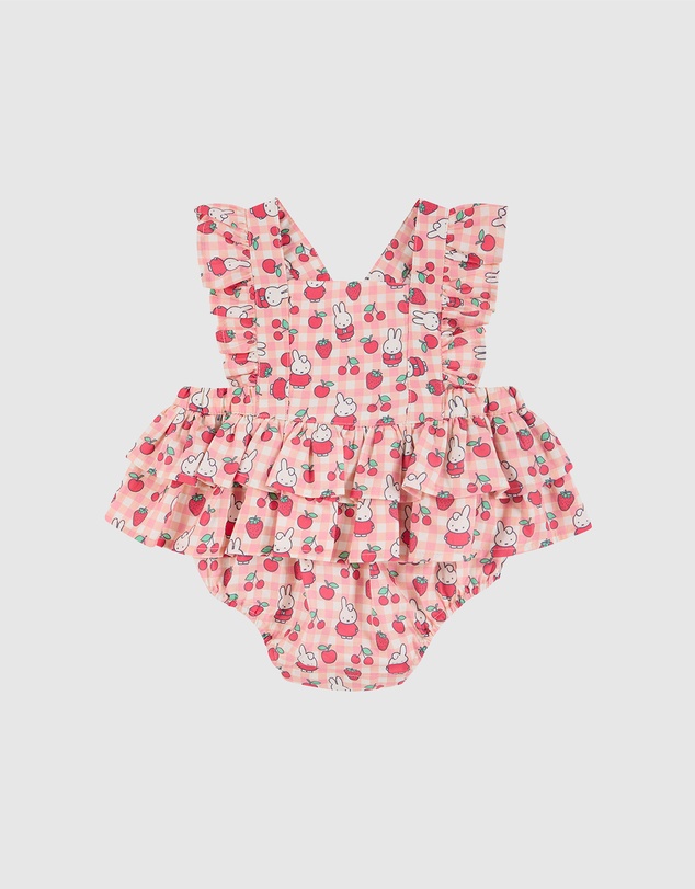 Kynd Baby - Miffy Romper in Berry Check