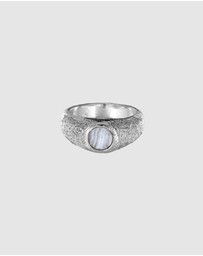 Haze & Glory - ICONIC EXCLUSIVE - Ring Men Blue Agate Signet 925 Sterling Silver