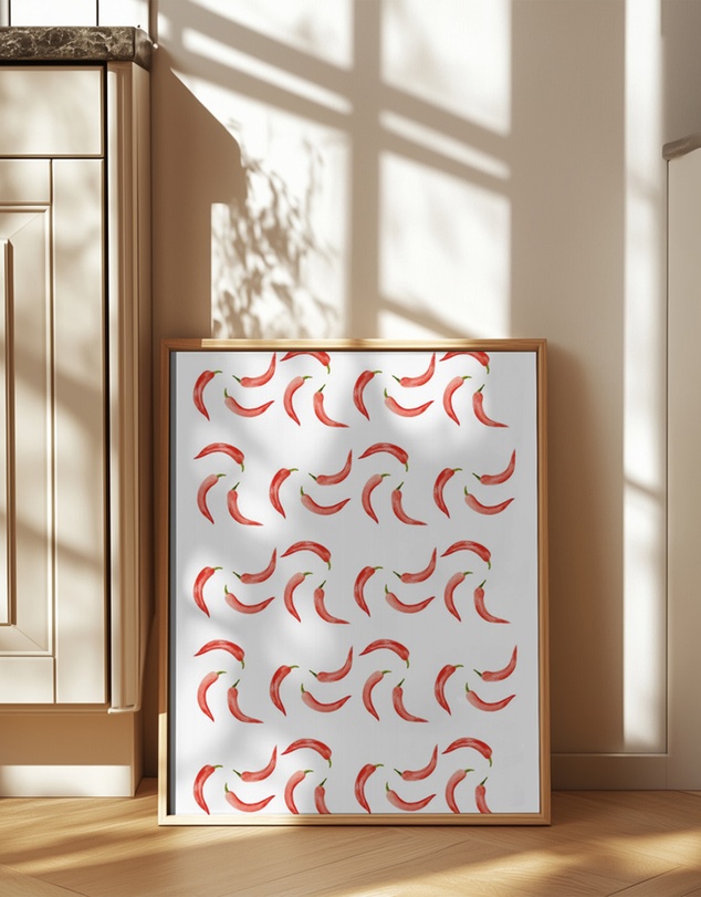 Olive et Oriel - Chili Pattern by Kathrinmay Art Print