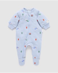 Purebaby - Embroidered Fleece Growsuit -Kids-Babies