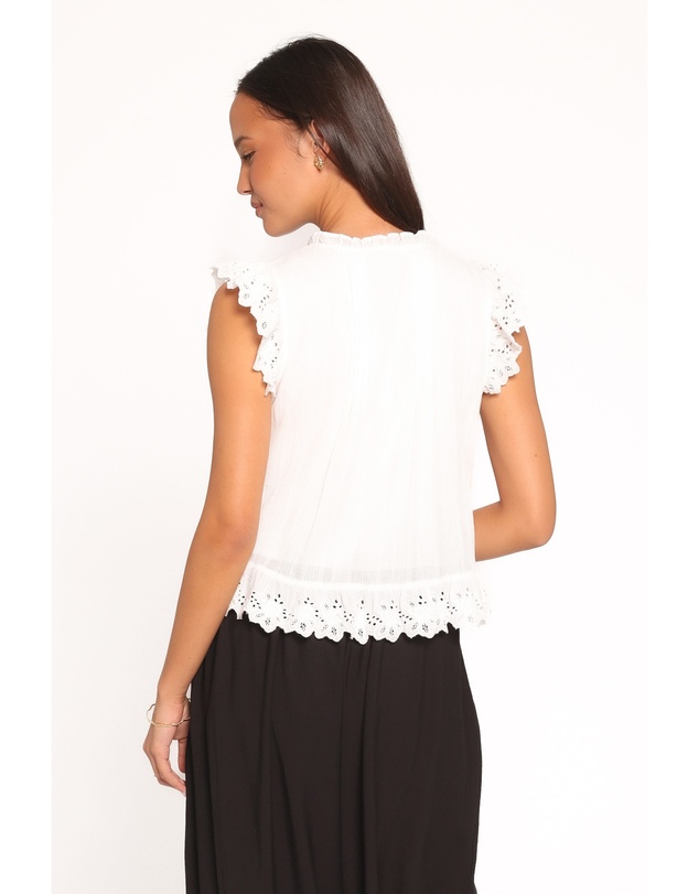 Petal & Pup - Evelina Lace Trim Top - White