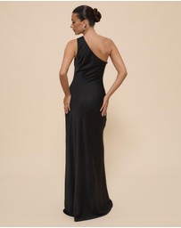 CHANCERY - Hallie Satin One Shoulder Drape Maxi Dress