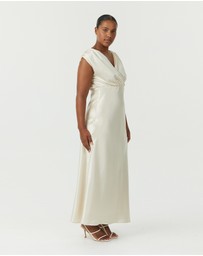 Third Form - Satin Cross Over Gather Dress