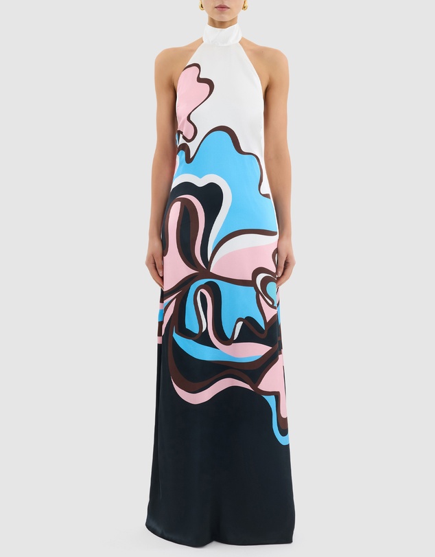 Rebecca Vallance - Barbados Breeze Halter Maxi Dress