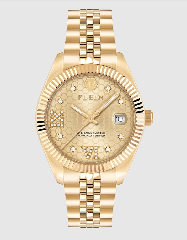 Philipp Plein - DATE SUPERLATIVE 34mm Gold-Tone Analogue