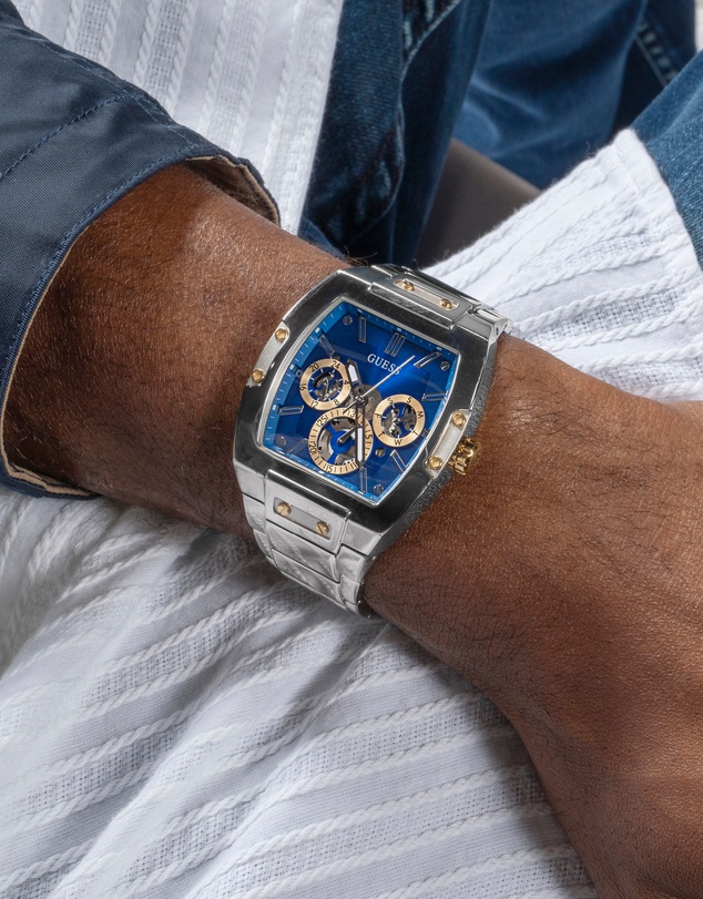 GUESS - Phoenix Silver Tone & Blue