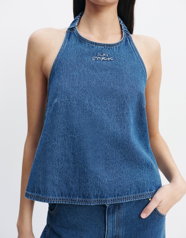 Aje Studio - Kendall Denim Halter Top