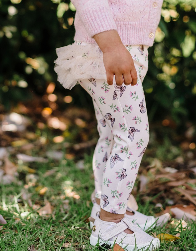 Fleur Harris - Dancing Butterflies Fabulous Frilled Legging in Pearl
