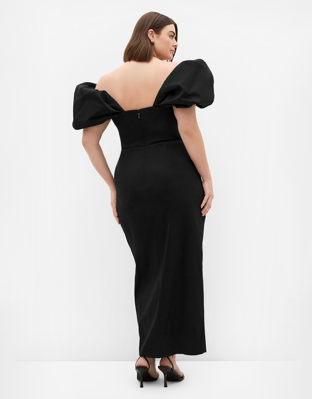 City Chic - Plus size Elyse Off Shoulder Maxi Dress - black