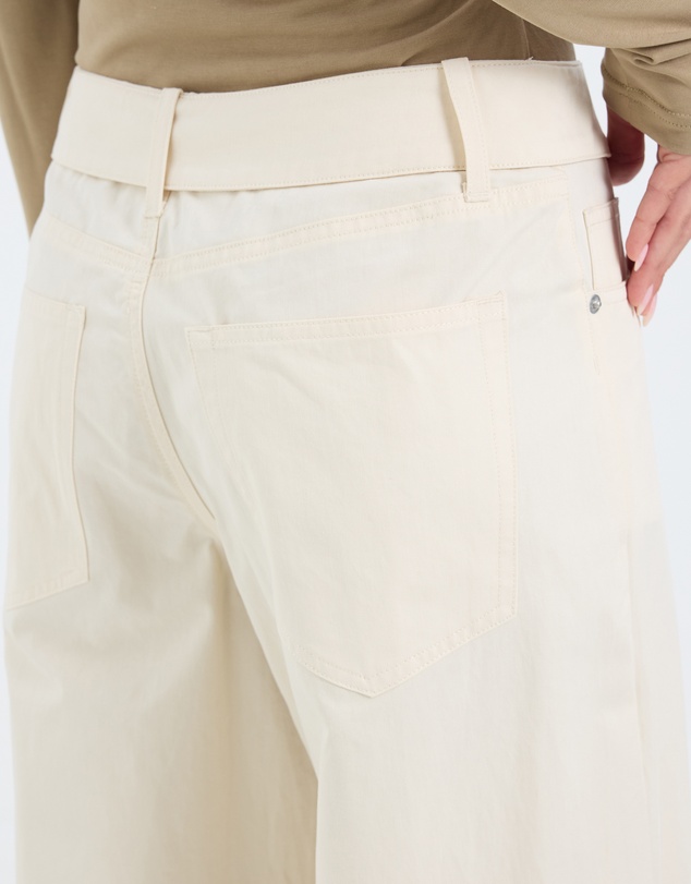 Calli - Charli Fold Waist Detail Drill Pants
