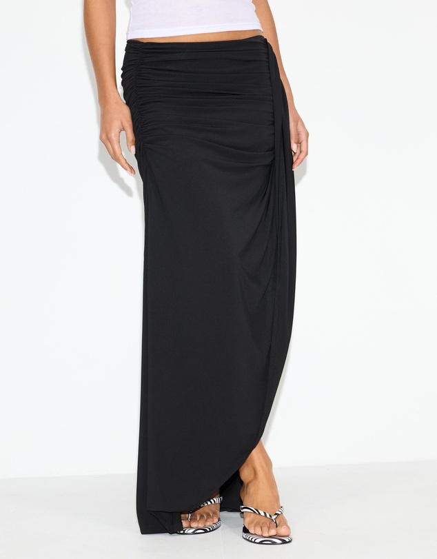 Dazie - Hannah Draped Jersey Maxi Skirt