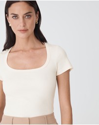 Forcast - Devon Scoop Neck Rib Tee