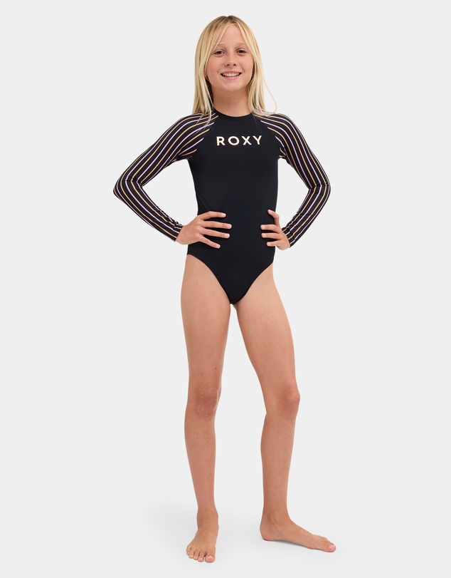 Roxy - Girls 8 to 16 Active Stripe Long Sleeve One Piece Swimsuit