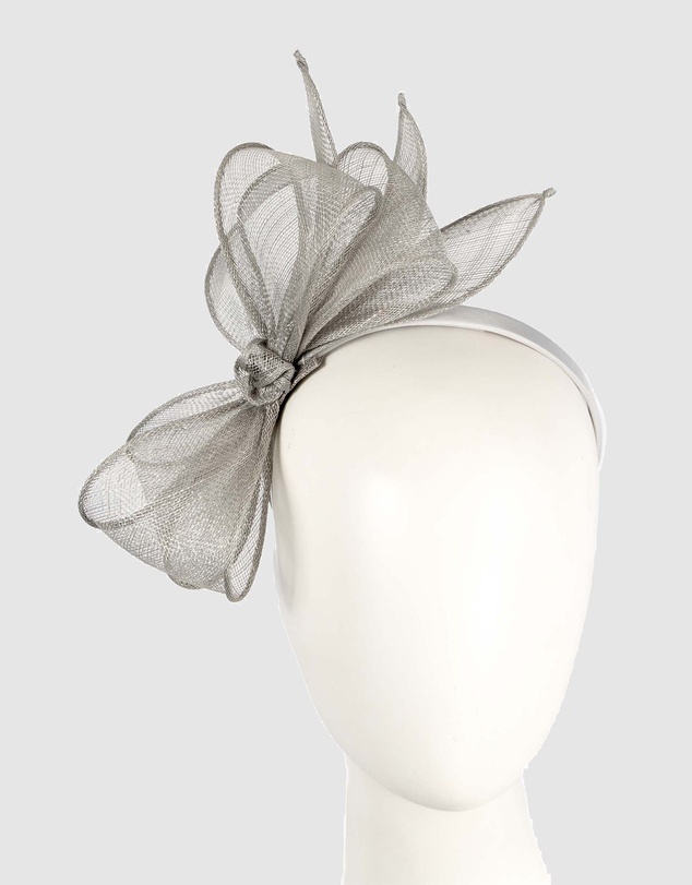 Max Alexander - Silver Sinamay Bow Fascinator