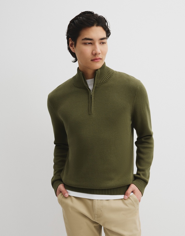 Country Road - Australian Good Earth Cotton Half Zip Knit