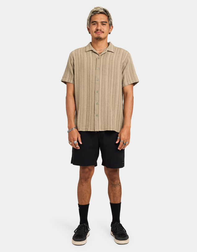 RVCA - Mens Vacancy Stripe Short Sleeve Shirt