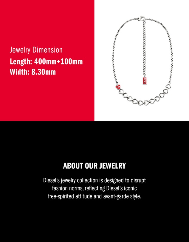 Diesel - D Logo Silver Necklace