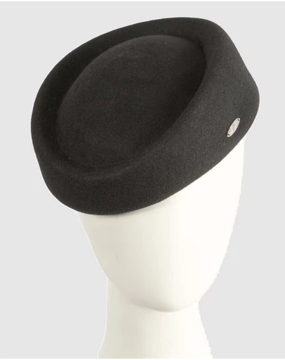 Max Alexander - Felt Black Pillbox Hat