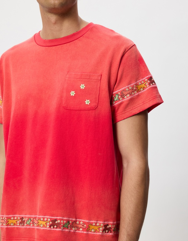 Found - Embroidered Flower Border Tee