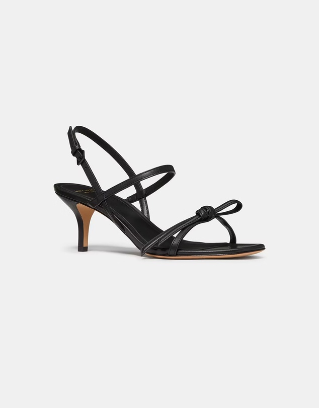 Kate Spade - Loop Smooth Leather Kitten Heel Sandals