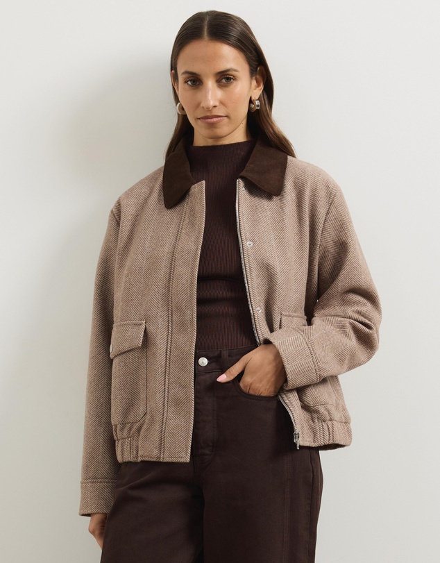 Atmos&Here - Juliet Herringbone Bomber Jacket