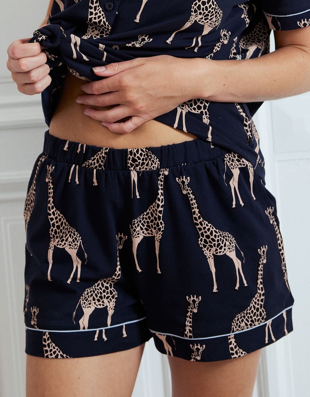 Chelsea Peers - Organic Cotton Giraffe Print Short Pyjama Set