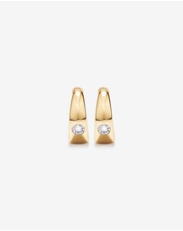 Michael Hill - 0.24 Carat TW of Laboratory-Grown Round Brilliant Diamond Huggie Earrings in 10kt Yellow Gold
