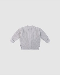 Kynd Baby - Knit Bunny Cardigan in Snow Marle