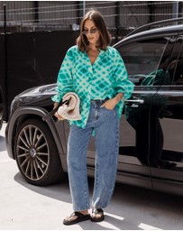 ALEXANDRA - Meeka Blouse Emerald Crosshatch