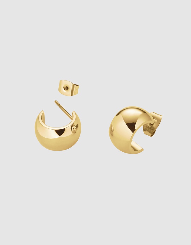 Rosefield - Small Wide Gold-Tone Hoop Earrings