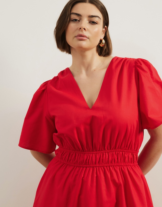 Atmos&Here Curvy - Jasmine Linen Blend Midi Dress
