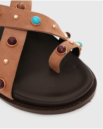 Betts - Malibu Stud Junior Leather Sandals