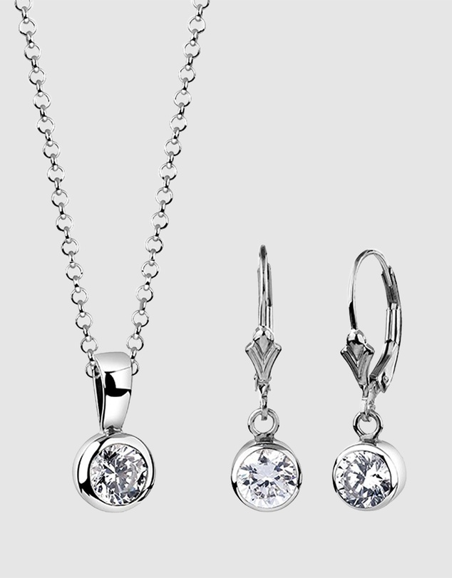 Elli Jewelry - Jewelry Set with Stones Zirconia 925 Sterling Silver
