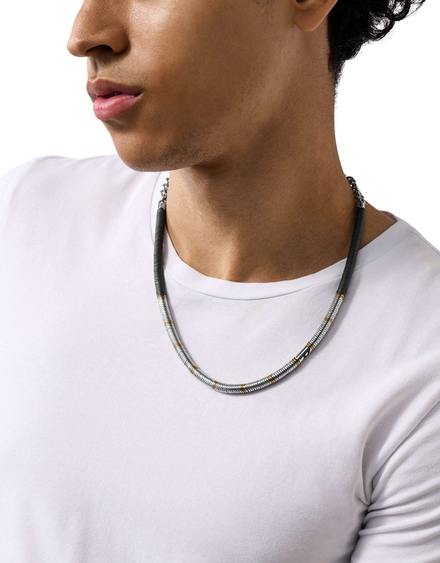 Diesel - D Logo Silver Tone Necklace