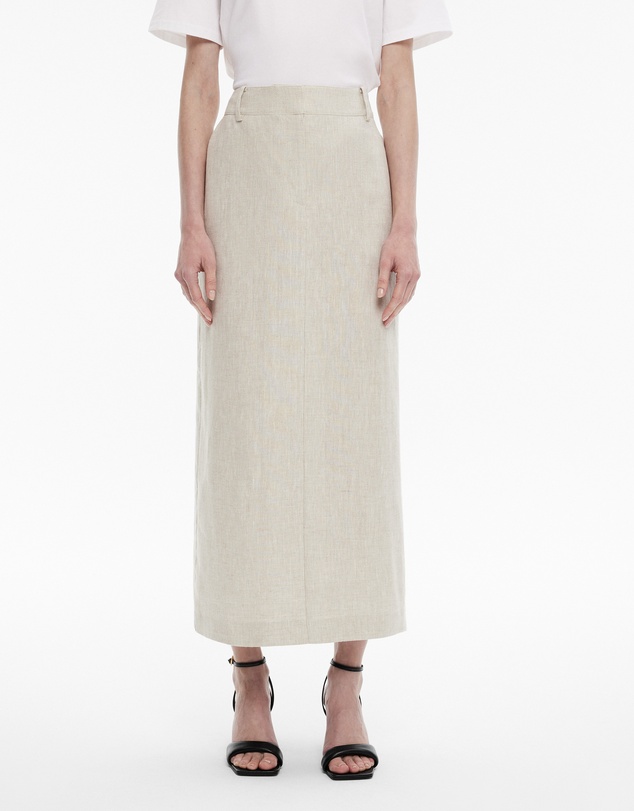 Witchery - Yarn Dye Linen Tailored Maxi Skirt