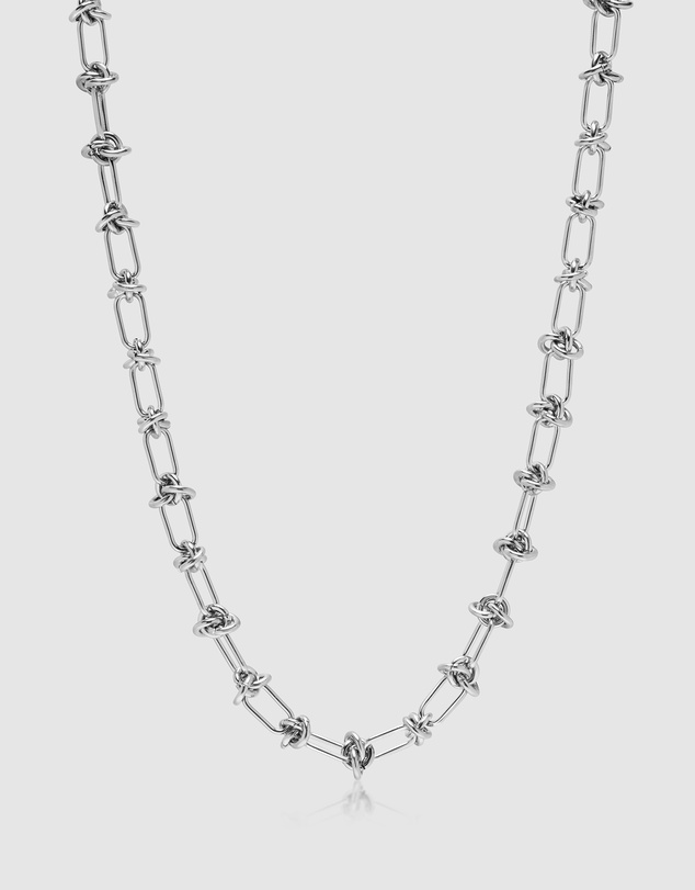 Nialaya Jewellery - Women's Silver Barbed Wire Necklace