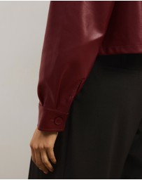 Atmos&Here - Annalise Leather Look Cropped Shacket